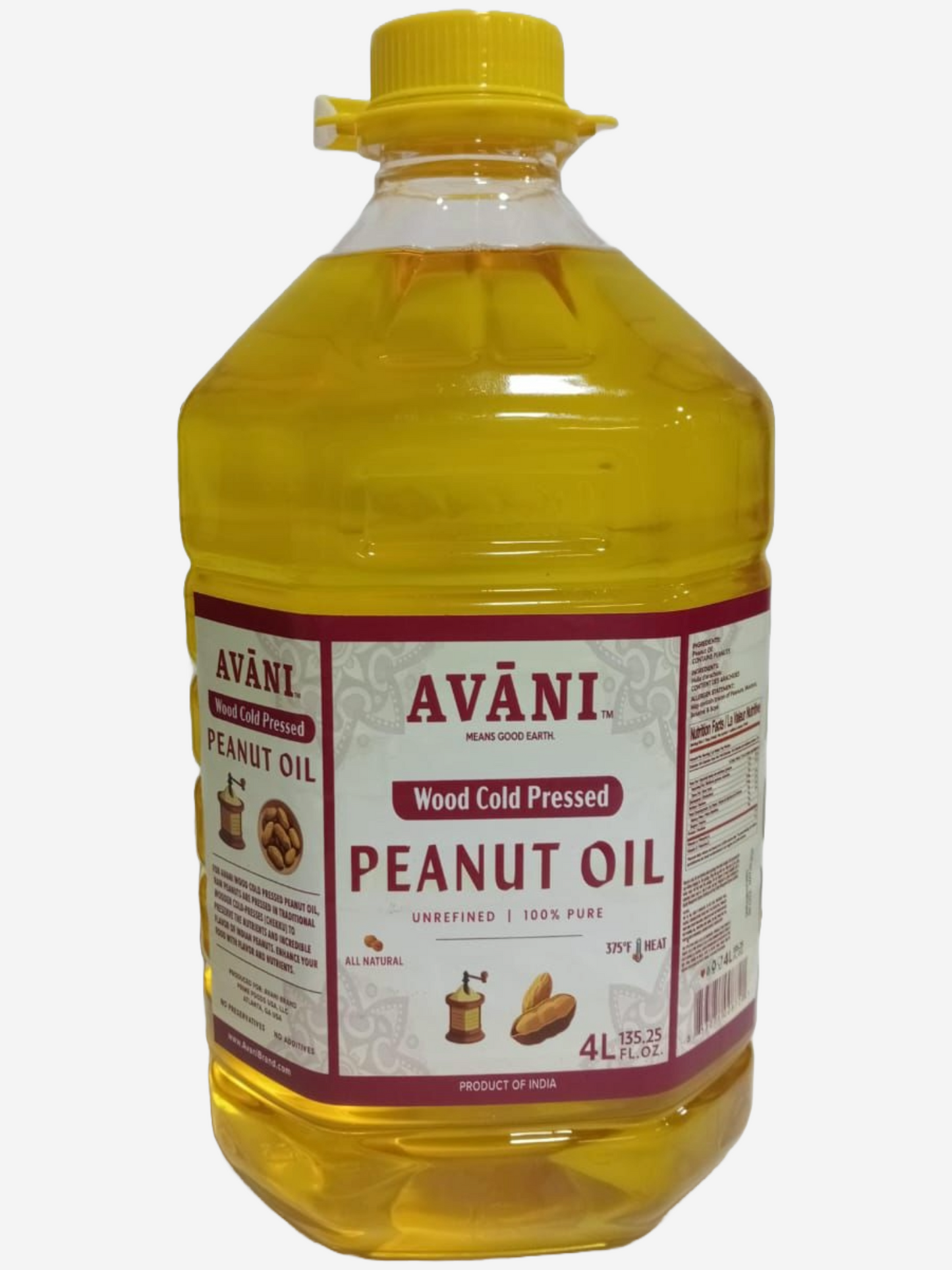 AVANI PEANUT OIL - WOOD COLD PRESSED 4/4 L