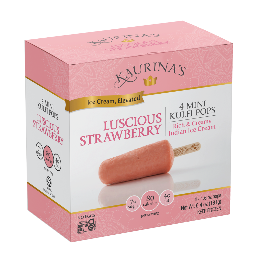 KAURINA'S KULFI POPS MINI - LUSCIOUS STRAWBERRY 6/4-PACK/1.6 OZ