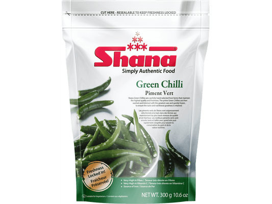 SHANA GREEN CHILLI (WHOLE) 12/300 GM